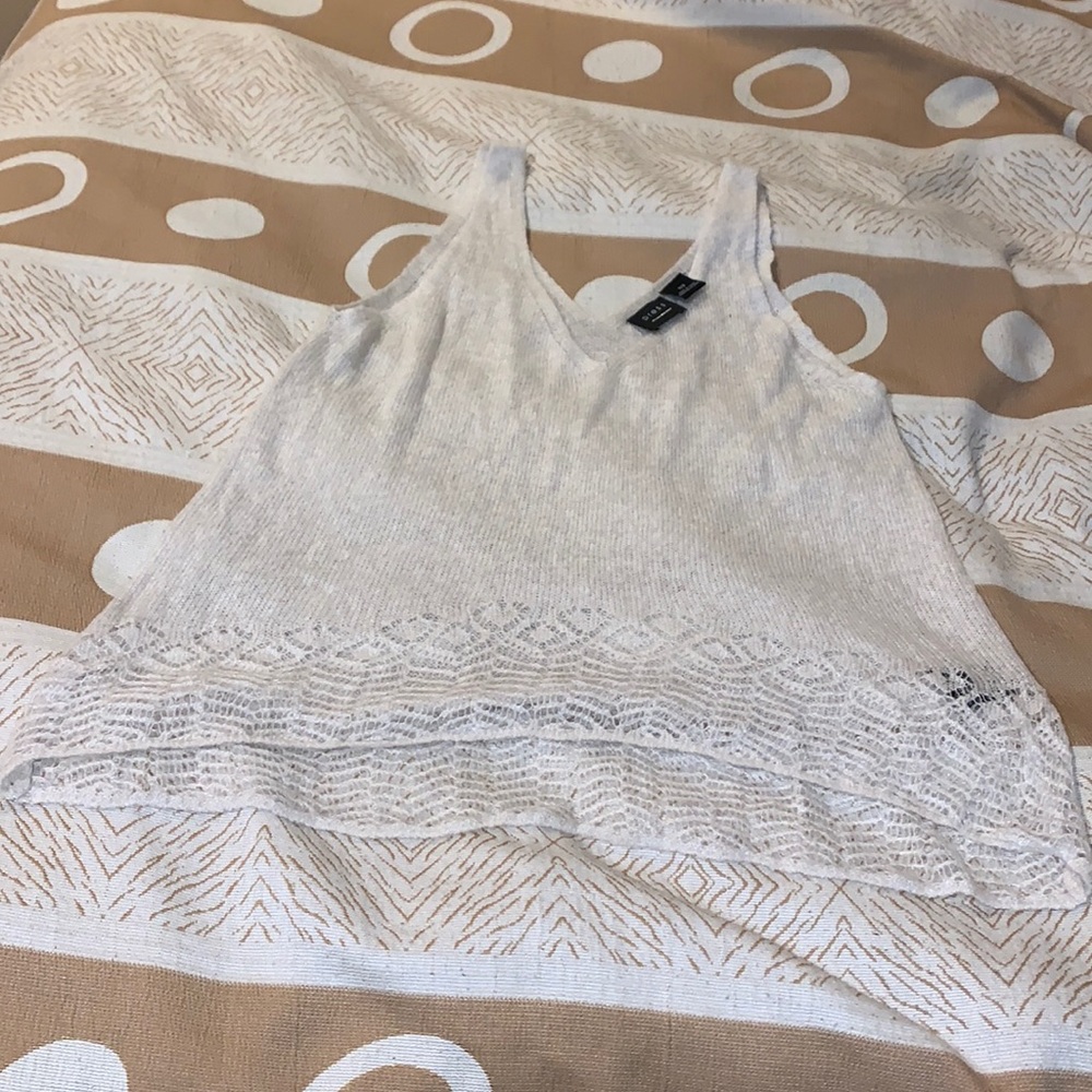 Cream knit tank top